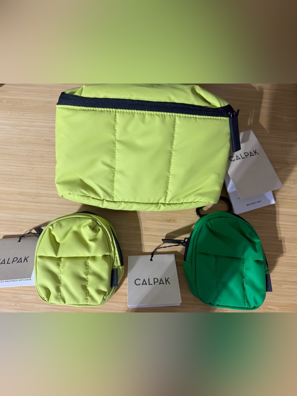 Calpak Mini Belt Bag and 2 Micro Backpack Keychains - NWT! Travel beautifully!❤️